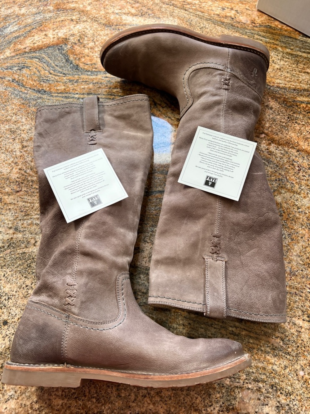 Frye Taupe Suede Mid-Calf Pull-On Boots
